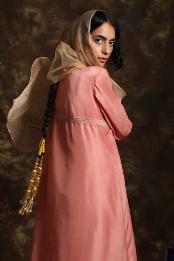 Shop_Kanika Sharma_Pink Silk, Crepe, Organza Embroidery Kurta Set_Online_at_Aza_Fashions