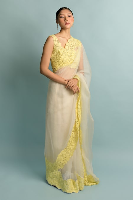 Karishma Khanduja Bareilly Organza Saree With Blouse 