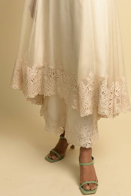 Buy Karishma Khanduja Bareilly Beige Organza Asymmetric Anarkali And Palazzo Set Online at Aza Fashions Buy_Karishma Khanduja Bareilly_Beige Organza Asymmetric Anarkali And Palazzo Set _Online_at_Aza_Fashions