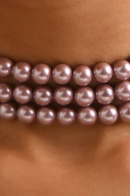 Shop_Kastiya Jewels_White Pearl Beaded Choker_Online_at_Aza_Fashions