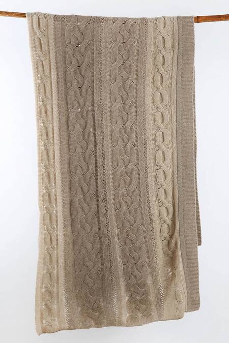 Buy Pashma Beige Hand Knit Cashmere Scarf Online at Aza Fashions Buy_Pashma_Beige Hand Knit Cashmere Scarf _Online_at_Aza_Fashions