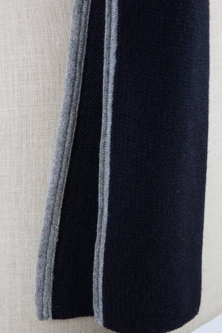 Buy_Pashma_Blue Hand Knit Cashmere Muffler _Online_at_Aza_Fashions