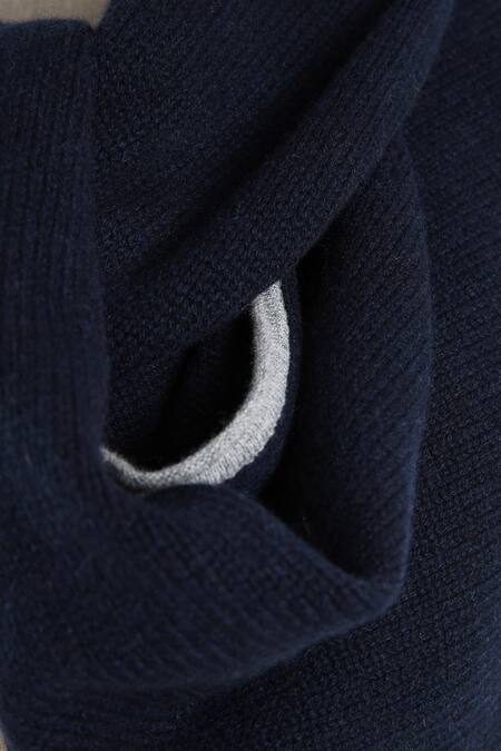 Shop_Pashma_Blue Hand Knit Cashmere Muffler _Online_at_Aza_Fashions