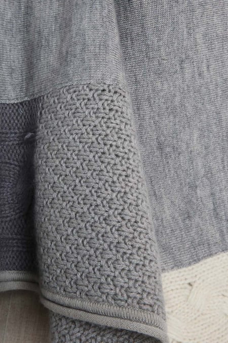 Pashma_Grey Hand Knit Cashmere Scarf _Online_at_Aza_Fashions