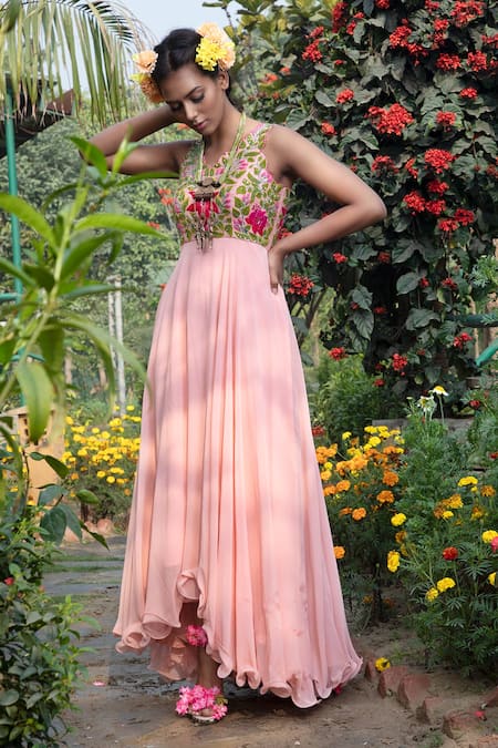 Keerthi Kadire Embroidered Asymmetric Gown 