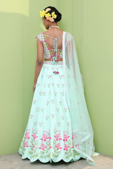 Keerthi Kadire Silk Embroidered Bridal Lehenga Set 