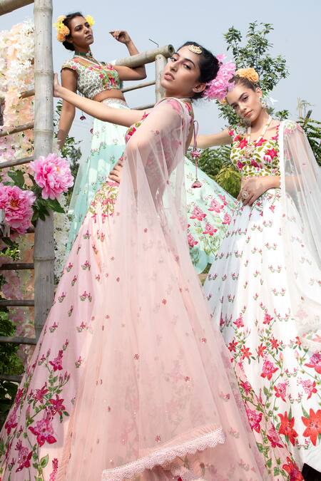 Buy Keerthi Kadire Peach Raw , Net, Dola Round Embroidered Bridal Lehenga Set Online at Aza Fashions Buy_Keerthi Kadire_Peach Raw , Net, Dola Round Embroidered Bridal Lehenga Set _Online_at_Aza_Fashions