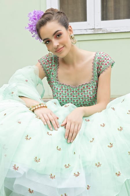 Keerthi Kadire Embroidered Bridal Lehenga Set 