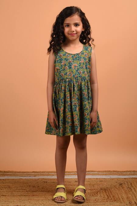 Stylish Beautiful Printed Cotton Frock And Jacket Dresses For Girls (pack  Of 1) Sizes: 0-15