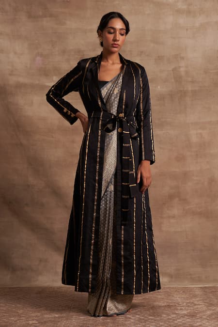 Kasturi Kundal Satin Banarasi Handloom Jacket 