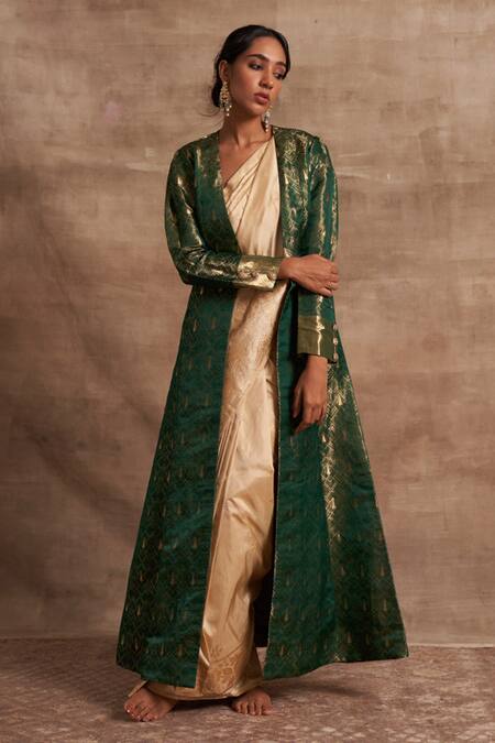 Kasturi Kundal Satin Banarasi Handloom Jacket 