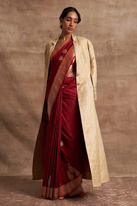 Kasturi Kundal Satin Banarasi Handloom Jacket 