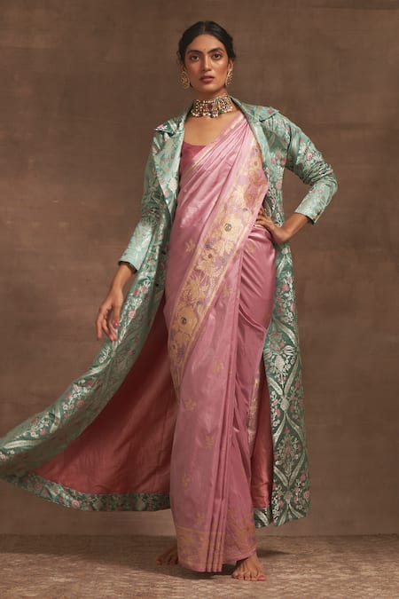 Kasturi Kundal Chumbak Banarasi Handloom Jacket 