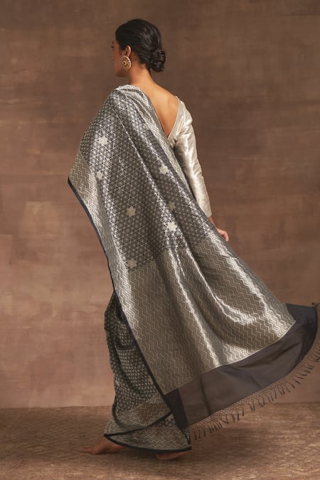 Shop Kasturi Kundal Black Jhilmil Sitara Hariyar Saree at Aza Fashions Shop_Kasturi Kundal_Black Jhilmil Sitara Hariyar Saree _at_Aza_Fashions