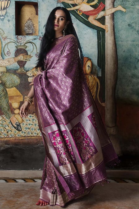 Stylish Banarasi Saree In Purple Color