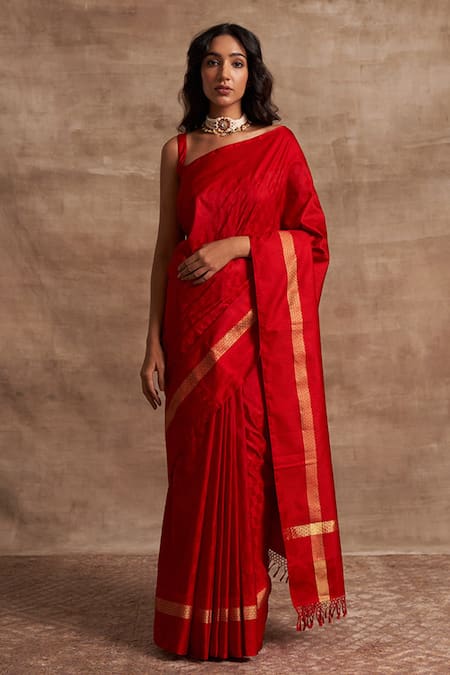 Attractive Yellow Linen Handloom Saree with Banarasi Design - Loomfolks