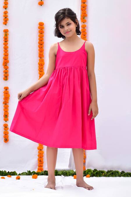 Buy Kalp Pink Cotton Embroidery, Gota Patti Floral Print Jacket And Dress Set Online at Aza Fashions Buy_Kalp_Pink Cotton Embroidery, Gota Patti Floral Print Jacket And Dress Set_Online_at_Aza_Fashions