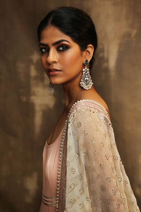 Karishma Khanduja Bareilly Pink Net Scoop Neck Embroidered Anarkali Set at Aza Fashions Karishma Khanduja Bareilly_Pink Net Scoop Neck Embroidered Anarkali Set _at_Aza_Fashions