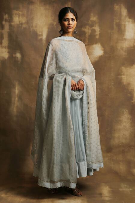 Karishma Khanduja Bareilly Blue Net Halter Embroidered Anarkali Set Online at Aza Fashions Karishma Khanduja Bareilly_Blue Net Halter Embroidered Anarkali Set _Online_at_Aza_Fashions