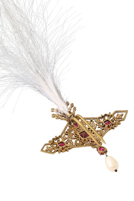 Cosa Nostraa_Gold Stone, Bead The Royal Maharaja Kalangi_Online_at_Aza_Fashions