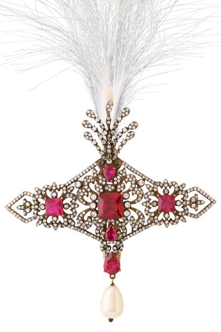 Shop_Cosa Nostraa_Gold Stone, Bead The Royal Maharaja Kalangi_Online_at_Aza_Fashions