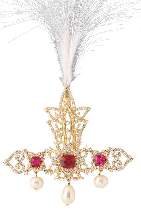 Shop Cosa Nostraa Gold Stone, Bead The Maharaja Drop Kalangi Online at Aza Fashions Shop_Cosa Nostraa_Gold Stone, Bead The Maharaja Drop Kalangi _Online_at_Aza_Fashions