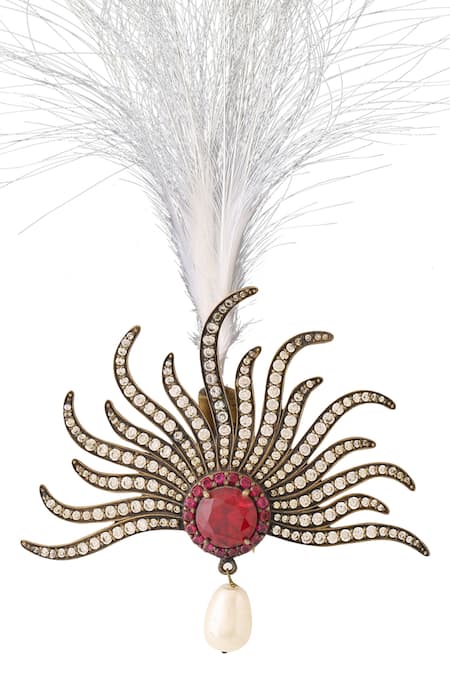 Shop_Cosa Nostraa_Gold Stone, Bead The Maharaja Embellished Kalangi _Online_at_Aza_Fashions