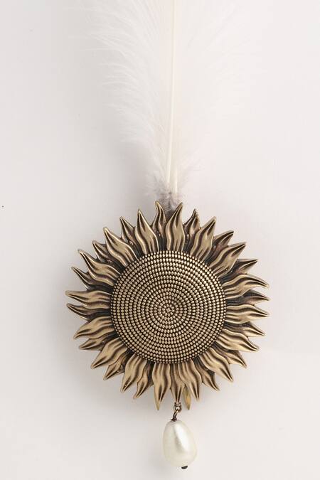 Shop Cosa Nostraa Gold Bead The Sun Flower Kalangi Online at Aza Fashions Shop_Cosa Nostraa_Gold Bead The Sun Flower Kalangi _Online_at_Aza_Fashions