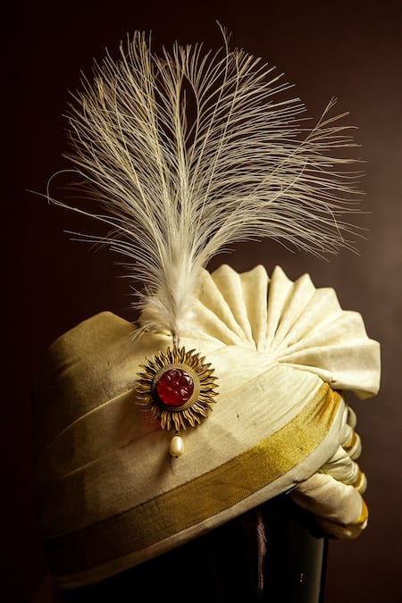 Shop_Cosa Nostraa_Gold Stone, Bead Antique Sunflower Handcrafted Kalangi _at_Aza_Fashions