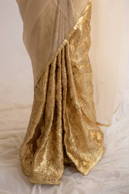 Shop_Kapardara_Beige Silk Organza Embroidered Saree _Online_at_Aza_Fashions