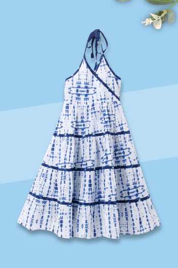 Buy Kids Lane White Cotton Printed Maxi Dress at Aza Fashions Buy_Kids Lane_White Cotton Printed Maxi Dress _at_Aza_Fashions