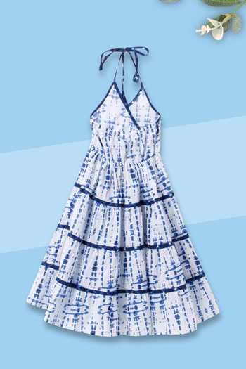 Shop Kids Lane White Cotton Printed Maxi Dress at Aza Fashions Shop_Kids Lane_White Cotton Printed Maxi Dress _at_Aza_Fashions