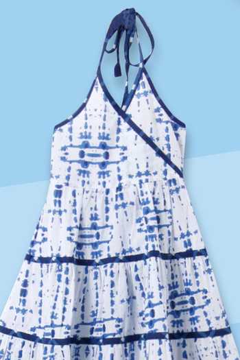Kids Lane White Cotton Printed Maxi Dress Online at Aza Fashions Kids Lane_White Cotton Printed Maxi Dress _Online_at_Aza_Fashions