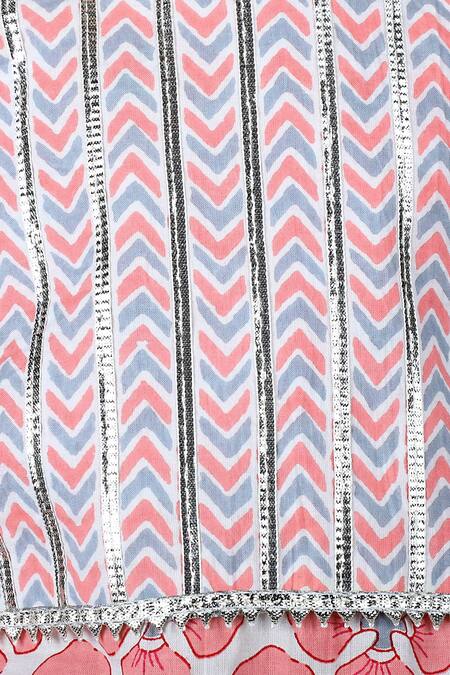 Kids Lane Pink Cotton Embroidery, Gota Patti Kurta Sharara Set Online at Aza Fashions Kids Lane_Pink Cotton Embroidery, Gota Patti Kurta Sharara Set_Online_at_Aza_Fashions