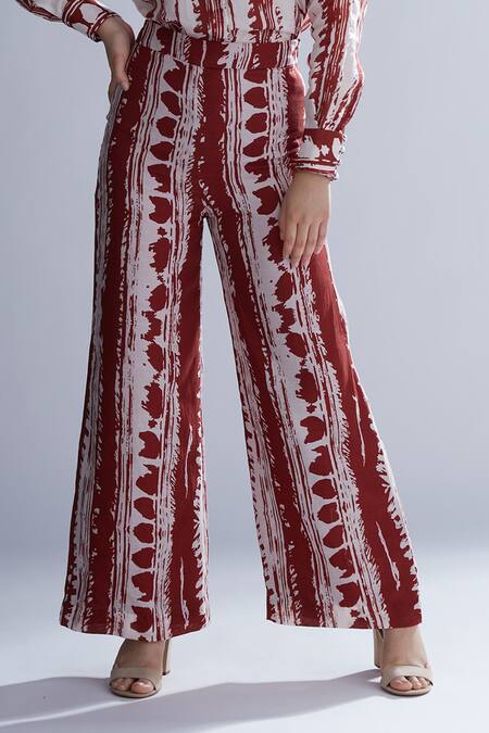 Shop_Koai_White Cotton, Silk Dabu Print Palazzos For Kids_Online_at_Aza_Fashions