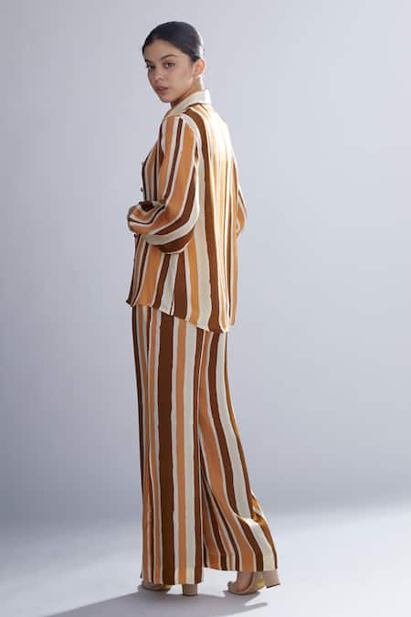 Koai Silk Striped Palazzos For Kids