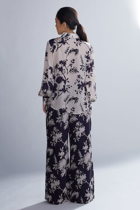 Koai  Silk Floral Print Palazzos For Kids