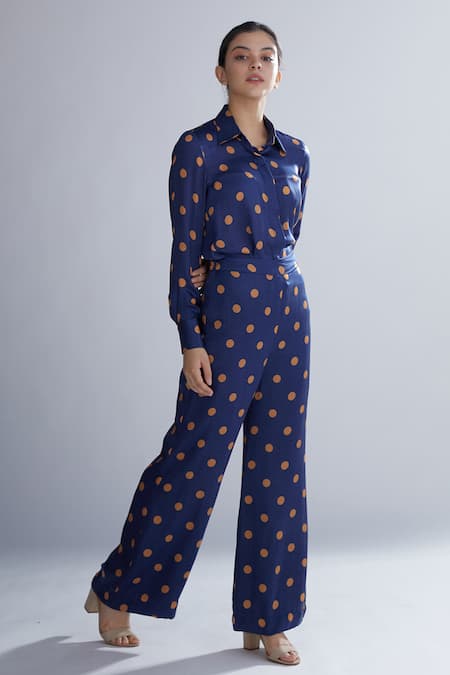 Koai Silk Polka Dot Print Palazzos For Kids