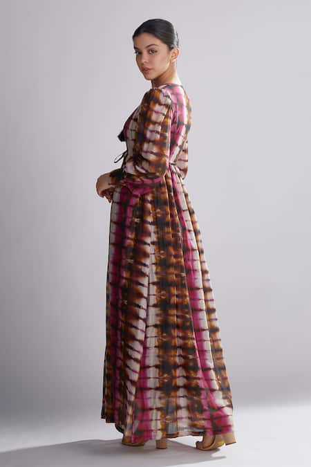 Koai Multi Color Printed Chanderi Silk Jacket For Kids