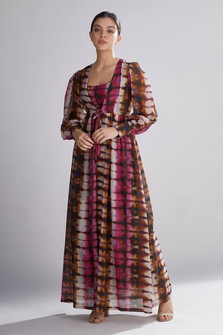 Koai_Multi Color Chanderi Silk Printed Jacket For Kids_Online_at_Aza_Fashions