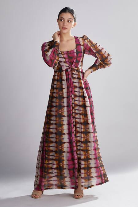 Buy_Koai_Multi Color Chanderi Silk Printed Jacket For Kids_Online_at_Aza_Fashions