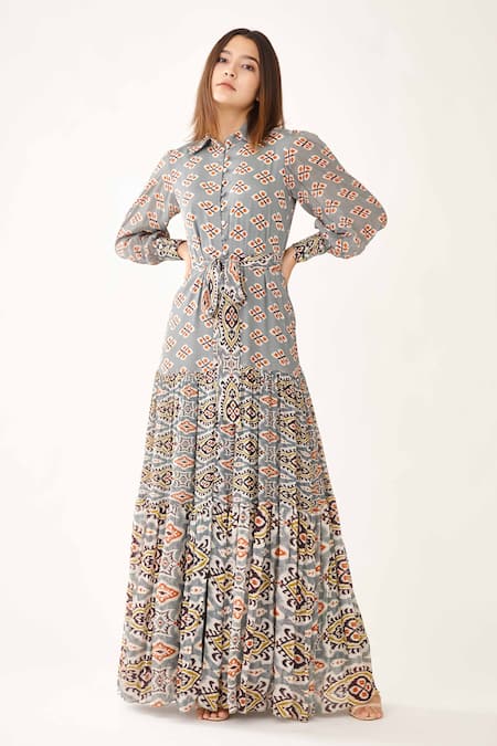 Buy Manisha Fashions Women's Spring Lycra Shirt-Type Printed Dress at  Amazon.in
