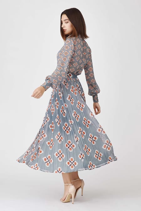 Koai Georgette Geometric Print Shirt 