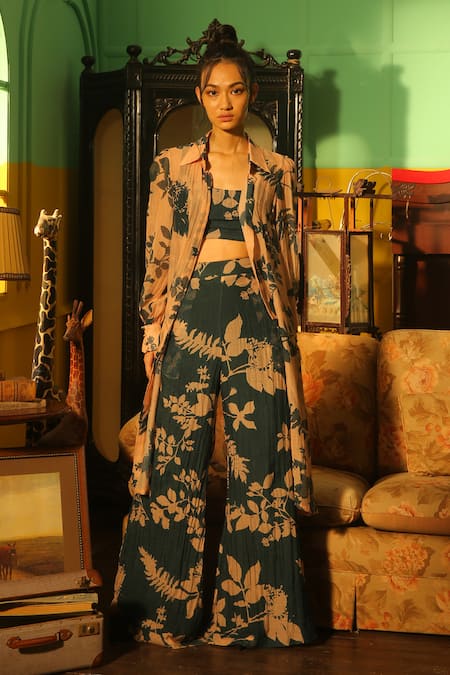 Koai Chanderi Floral Print Jacket For Kids