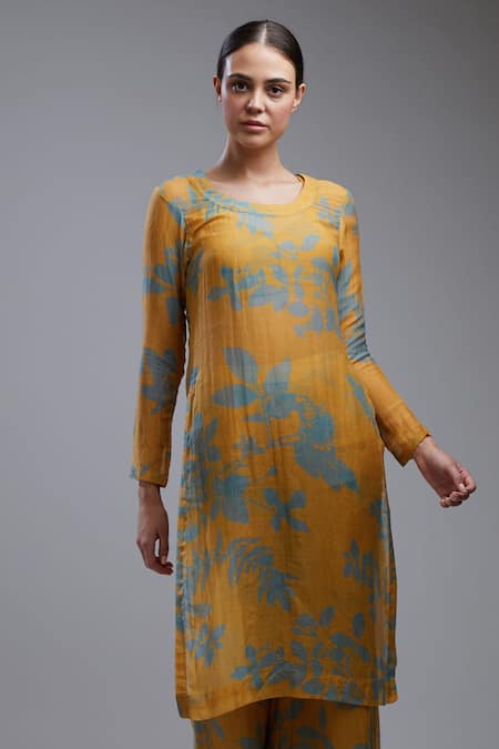 KoAi Printed Chanderi Silk Kurta 