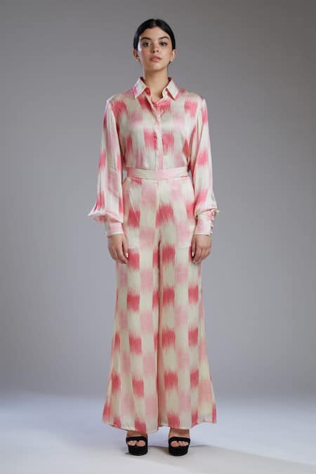 Buy_Koai_White Satin Printed Silk Palazzo For Kids_Online_at_Aza_Fashions