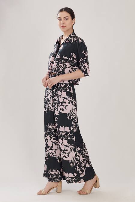 Koai_Green Muslin, Silk Floral Print Pant For Kids_Online_at_Aza_Fashions