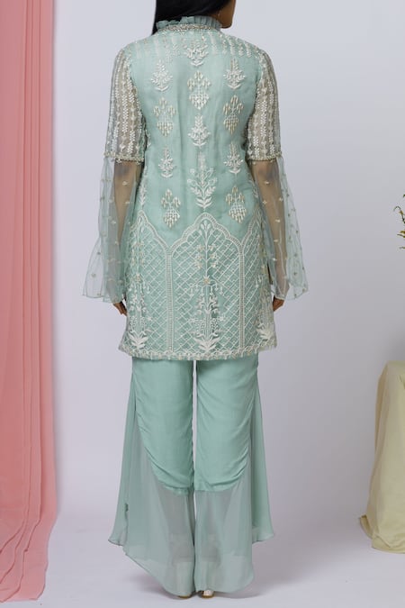 Aariyana Couture Embroidered Kurta Palazzo Set 