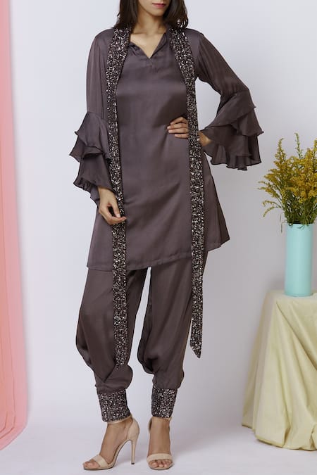 Aariyana Couture Bell Sleeve Kurta Pant Set 