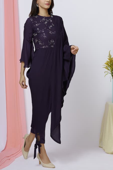 Aariyana Couture Draped Kurta Pant Set 